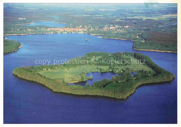 Lindow Beeskow Stadt der drei Seen mit Insel Werder im Gudelacksee Fliegeraufnah