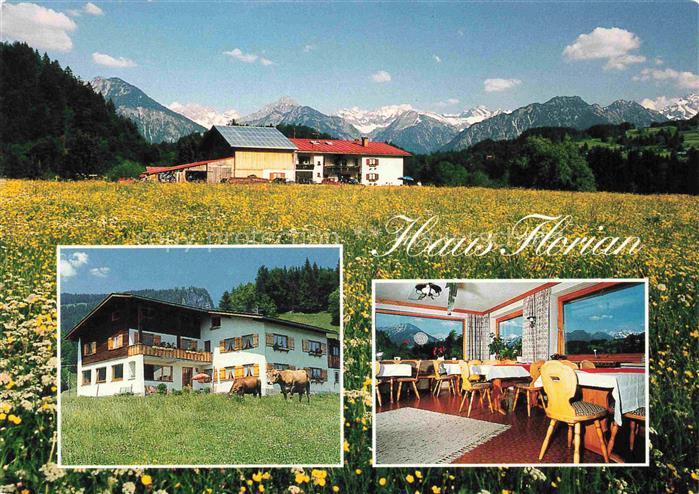 Tiefenbach Oberstdorf Haus Florian Gastraum Panorama