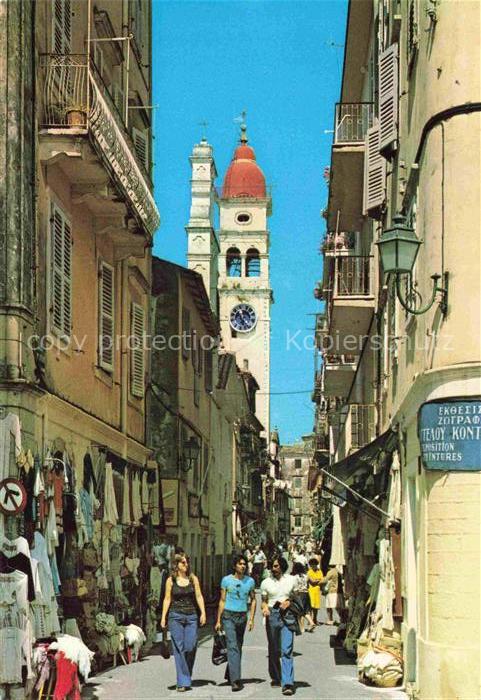 Corfu Korfu Greece Kleine Strasse Hl. Spyridon