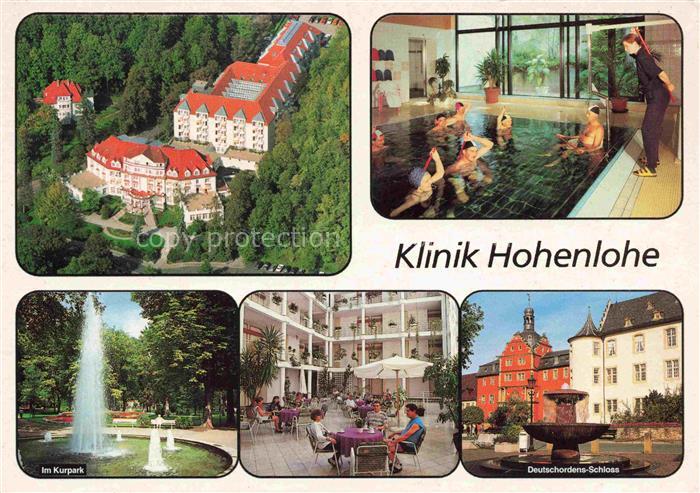 BAD MERGENTHEIM Klinik Hohenlohe Fliegeraufnahme Kurpark Terrasse Deutschordens