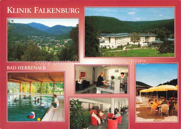 BAD HERRENALB Klinik Falkenburg Hallenbad Trinkbrunnen Foyer Terrasse