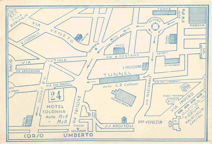 ROMA Rom Lazio IT Hotel Colonna Stadtplan