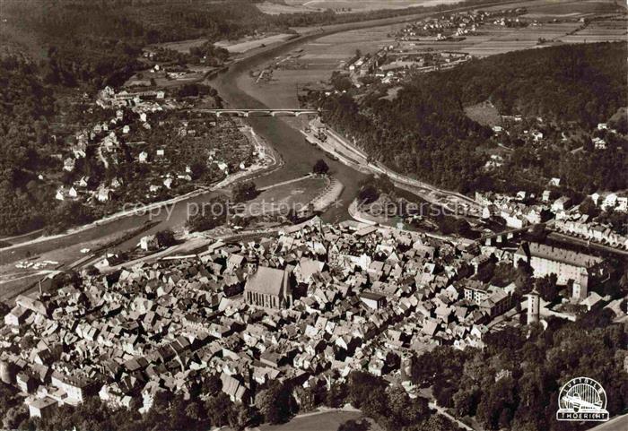 Hann. Muenden Panorama Zusammenfluss von Werra Fulda und Weser