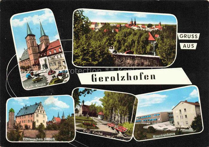 Gerolzhofen Kirche Stadtpanorama Schloss Krankenhaus