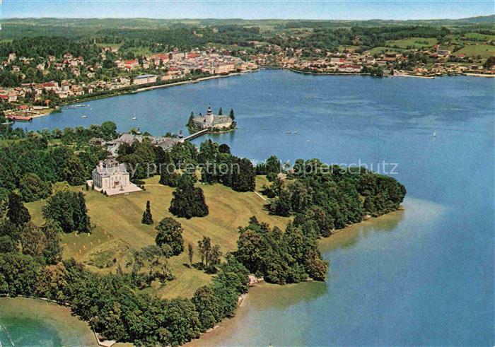 Gmunden Traunsee Salzkammergut Oberoesterreich AT Panorama Wasserschloss Halbins