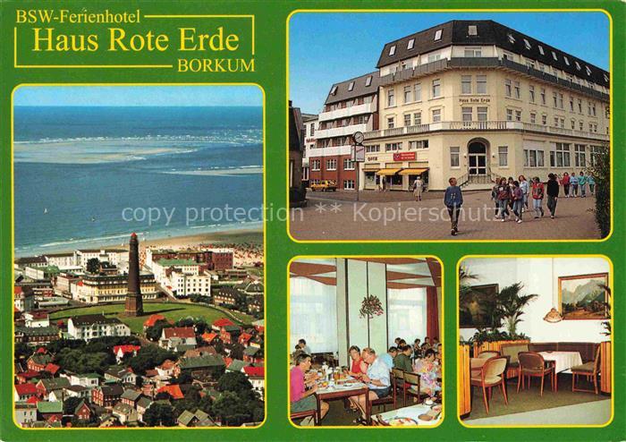 Borkum Nordseebad BSW-Ferienhotel Haus Rote Erde Restaurant Leuchtturm Luftaufna