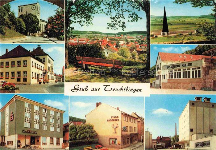 Treuchtlingen Stadtpanorama Motive Stadtzentrum Sparkasse Apotheke Gasthaus Kath