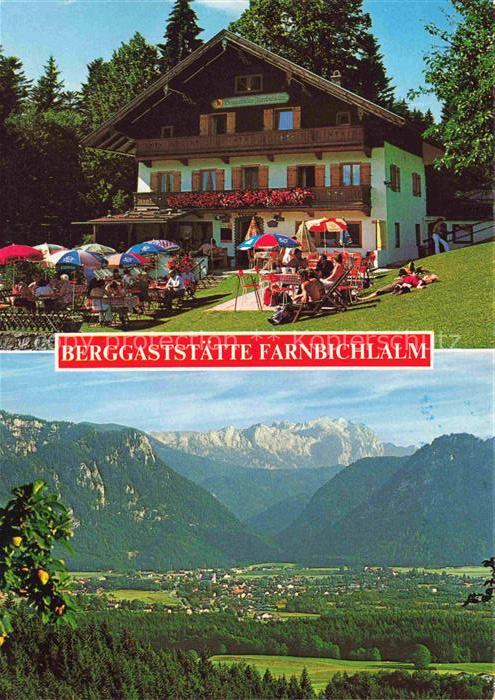 Hammer Inzell Alpenstrasse Bayern Berggaststaette Farnbichlalm Sonnenterrasse Pa