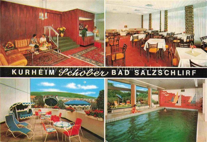 Bad Salzschlirf Fulda Hessen Kurheim Schober Empfangshalle Restaurant Terrasse H