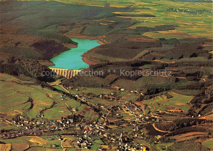 Hellenthal Eifel Panorama Olef-Talsperre und Wildreigehege