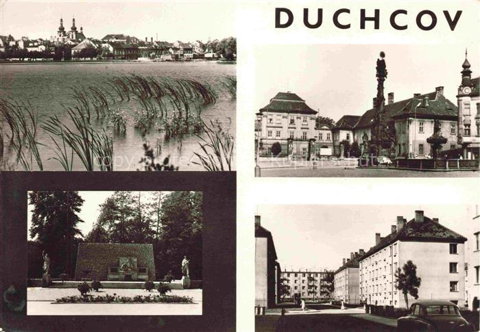 Duchcov Dux CZ Teilansichten Stadtplatz Denkmal