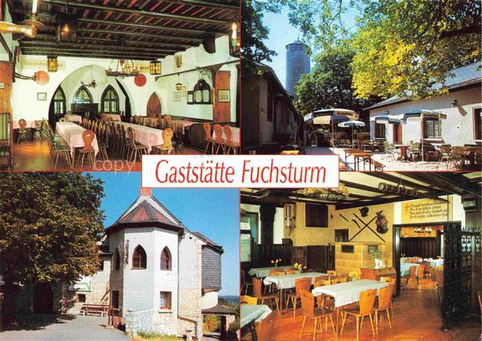 JENA  Thueringen Gaststaette Fuchsturm Gastraum Terrasse