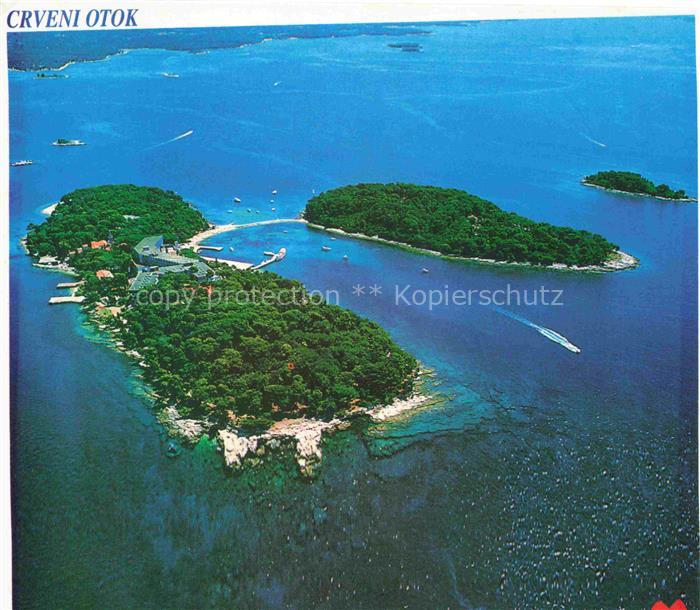 Crveni Otok Insel Rovinj Rovigno Istrien Croatia Kleine Inseln Hotels Strand