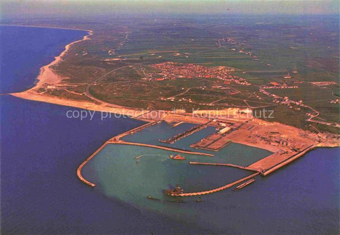 Hanstholm DK Havn og by Kuestenpanorama Hafen