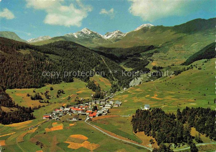 Serfaus Tirol Panorama Blick gegen Furgler Samnaungruppe