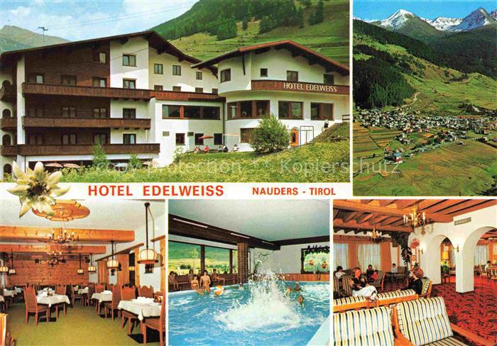 Nauders Tirol AT Hotel Edelweiss Restaurant Hallenbad Fo