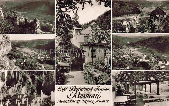 Muggendorf Fraenkische Schweiz Café Restaurant Pension Rosenau Veranda Panorama