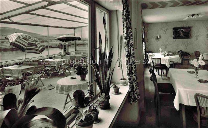 uerzig Hotel Weinhaus Moselschild Gastraum Terrasse