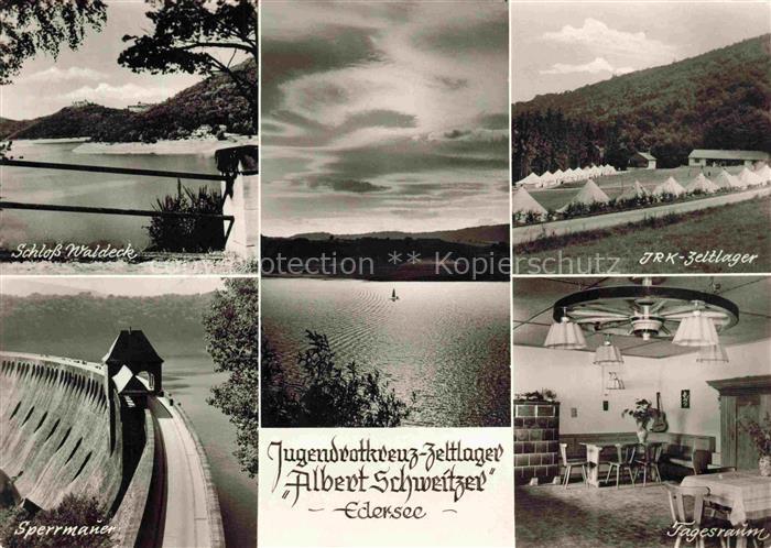 Waldeck Edersee Panorama Schloss Waldeck JRK-Zeltlager Albert Schweitzer Tagesr