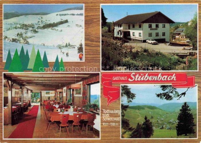 Todtnauberg Schwarzwald BW Gasthaus Stuebenbach Gastraum Panorama im Winter und