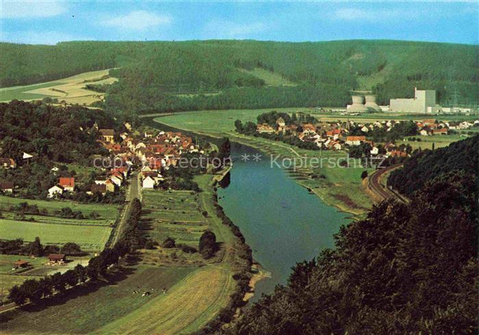Herstelle Weser und Wuergassen an der Weser Kraftwerk