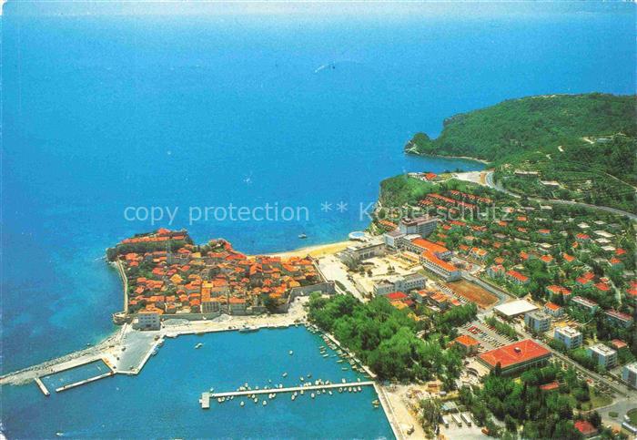 BUDVA Montenegro Panorama Kuestenort Halbinsel Hafen