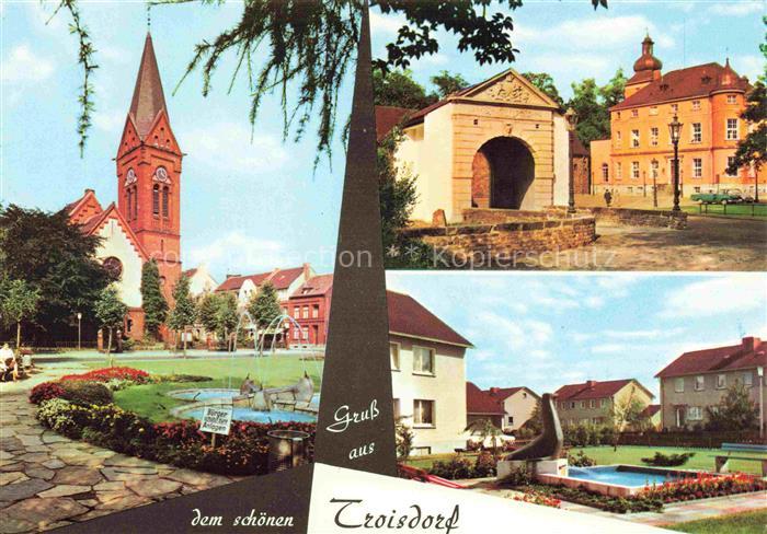 Troisdorf Teilansichten Park Kirche