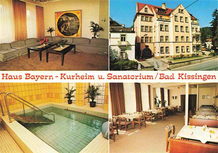 BAD KIssINGEN Kurheim Sanatorium Haus Bayern Aufenthaltsraum Hallenbad Restauran