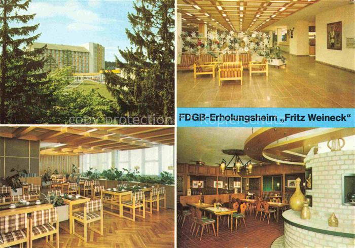 Oberhof Thueringen FDGB-Erholungsheim Fritz Weineck Foyer Restaurant