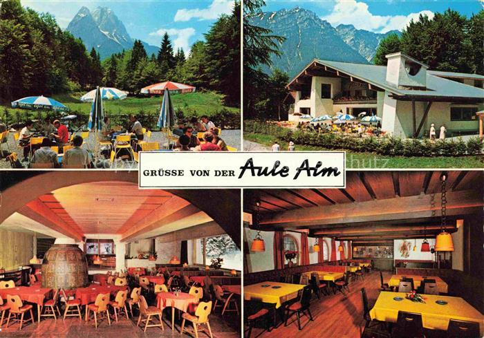 GARMISCH-PARTENKIRCHEN Bayern Aule Alm Gastraum Terrasse Alpenblick