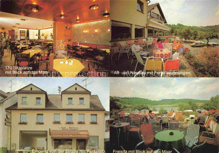 Schalkenmehren Vulkaneifel Café Pension Lenerz Gastraum Terrasse