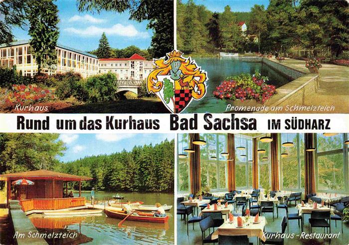 Bad Sachsa Osterode Harz Kurhaus Restaurant Promenade Schmelzteich Bootsverleih