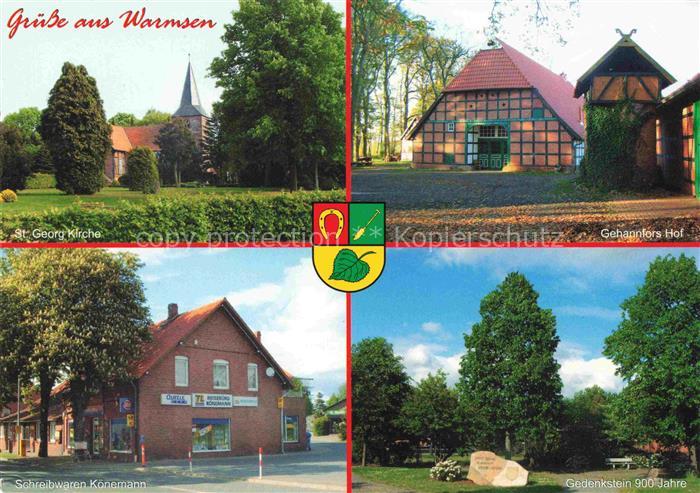 Warmsen Nienburg Niedersachsen Kirche Gehannfors Hof Schreibwaren Gedenkstein 90