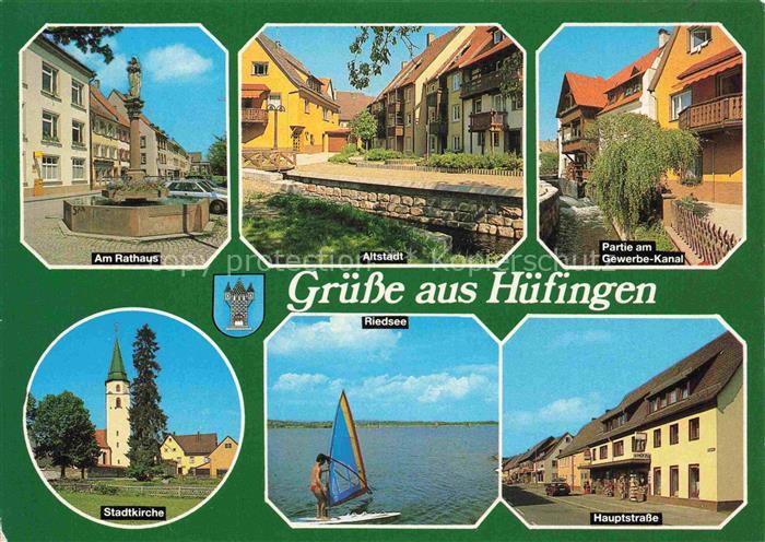 Huefingen Schwarzwald-Baar-Kreis BW Partie am Rathaus Brunnen Altstadt Gewerbe-K