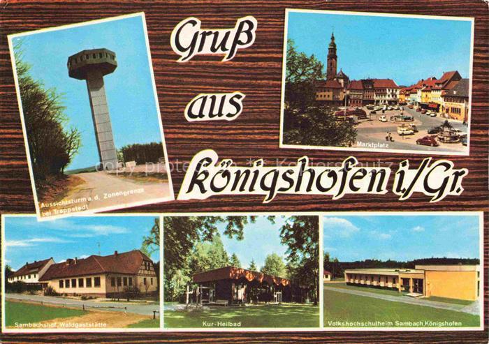 Koenigshofen Bad Aussichtsturm Zonengrenze Gaststaette Kur-Heilbad Schule Marktp