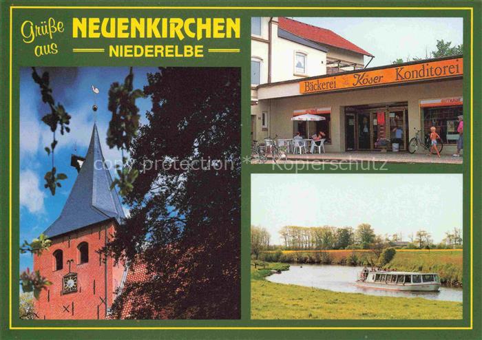 Neuenkirchen Land Hadeln Kirchturm Baecker Konditorei Fahrgastschiff Niederelbe