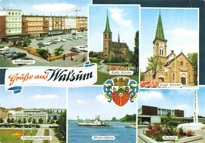 Walsum Duisburg Marktplatz Kirche Sparkasse Rheinfaehre Schule