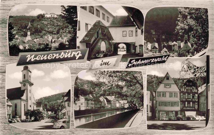 Neuenbuerg Enz Panorama Teilansichten Enzpartie Kirche