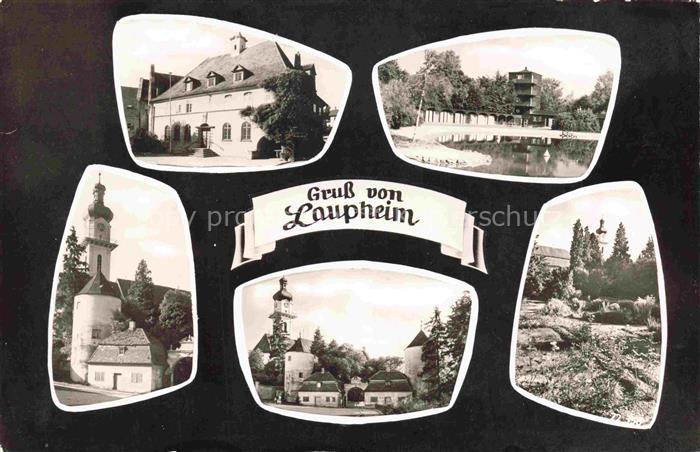 Laupheim Biberach BW Rathaus Kirche Seepartie Panorama