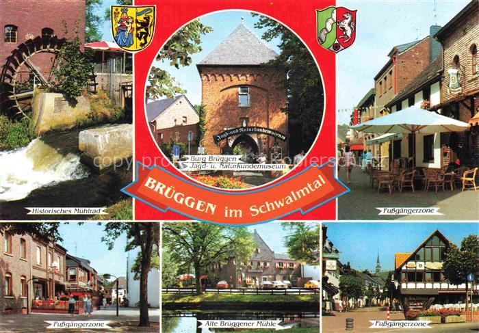 Brueggen Tierpark Schwalmtal Hist Muehlrad Burg Brueggen Fussgaengerzone Alte Br