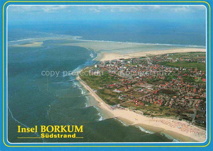 Borkum Nordseebad Suedstrand Fliegeraufnahme