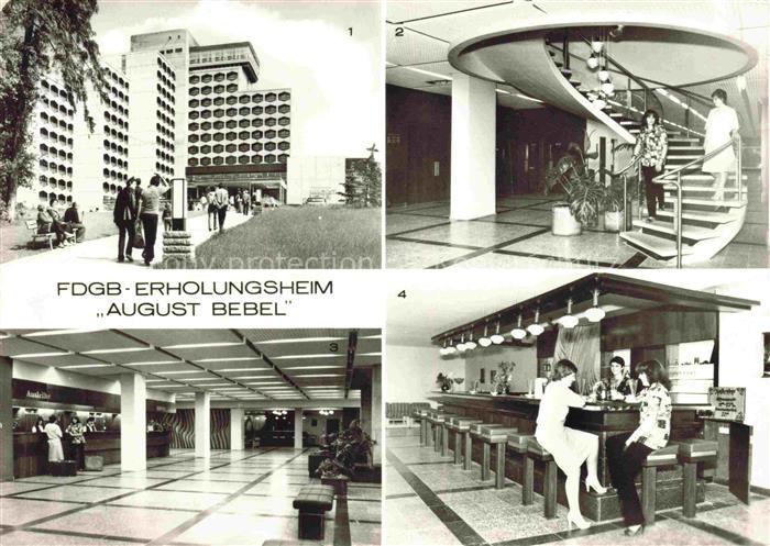 Friedrichroda Thueringen FDGB Erholungsheim August Bebel Wendeltreppe Empfangsha