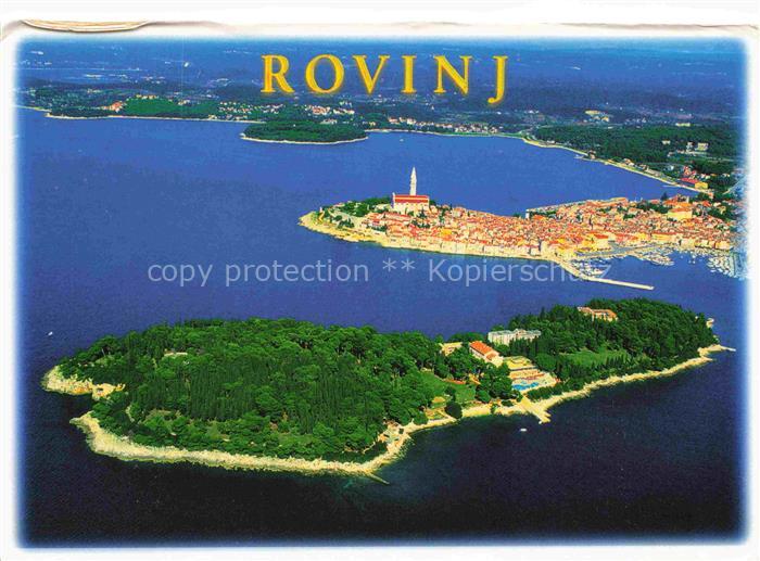 Rovinj Rovigno Istrien Croatia Adriatic Sea Fliegeraufnahme