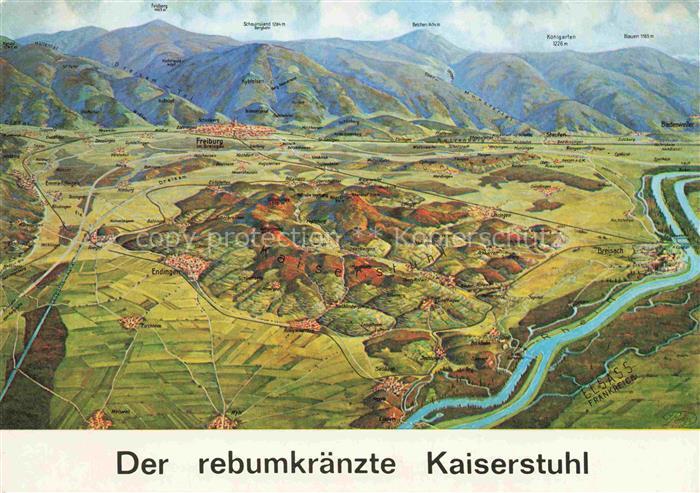 Kaiserstuhl Region Panoramakarte
