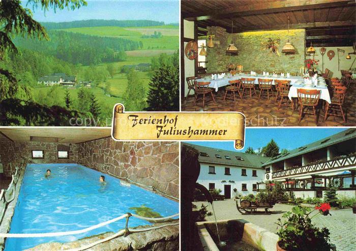 Wunsiedel Ferienhotel Juliushammer im Roeslautal Hallenbad Gastraum Brunnen
