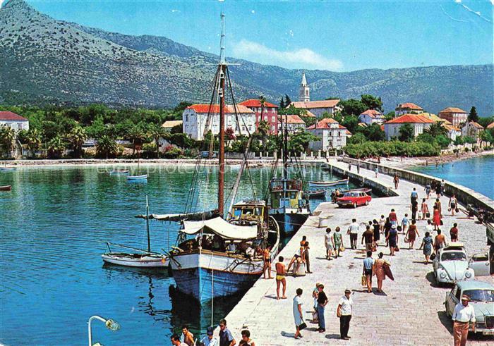 Orebic Croatia Panorama Bootsanlegesteg Uferpromenade