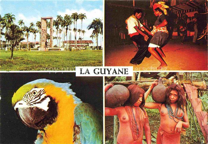 Guyane Francaise Panorama Taenzer Papagei Ureinwohnerinnen