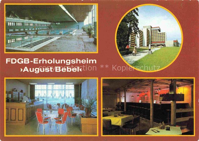 Friedrichroda Thueringen FDGB Erholungsheim August Bebel Schwimmhalle Tee und Mo