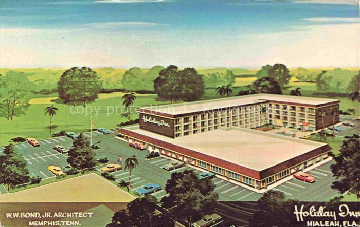 Hialeah Florida USA Holiday Inn Motel Illustration