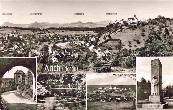 Aach  Hegau Panorama Gedenkstein Aachqulle